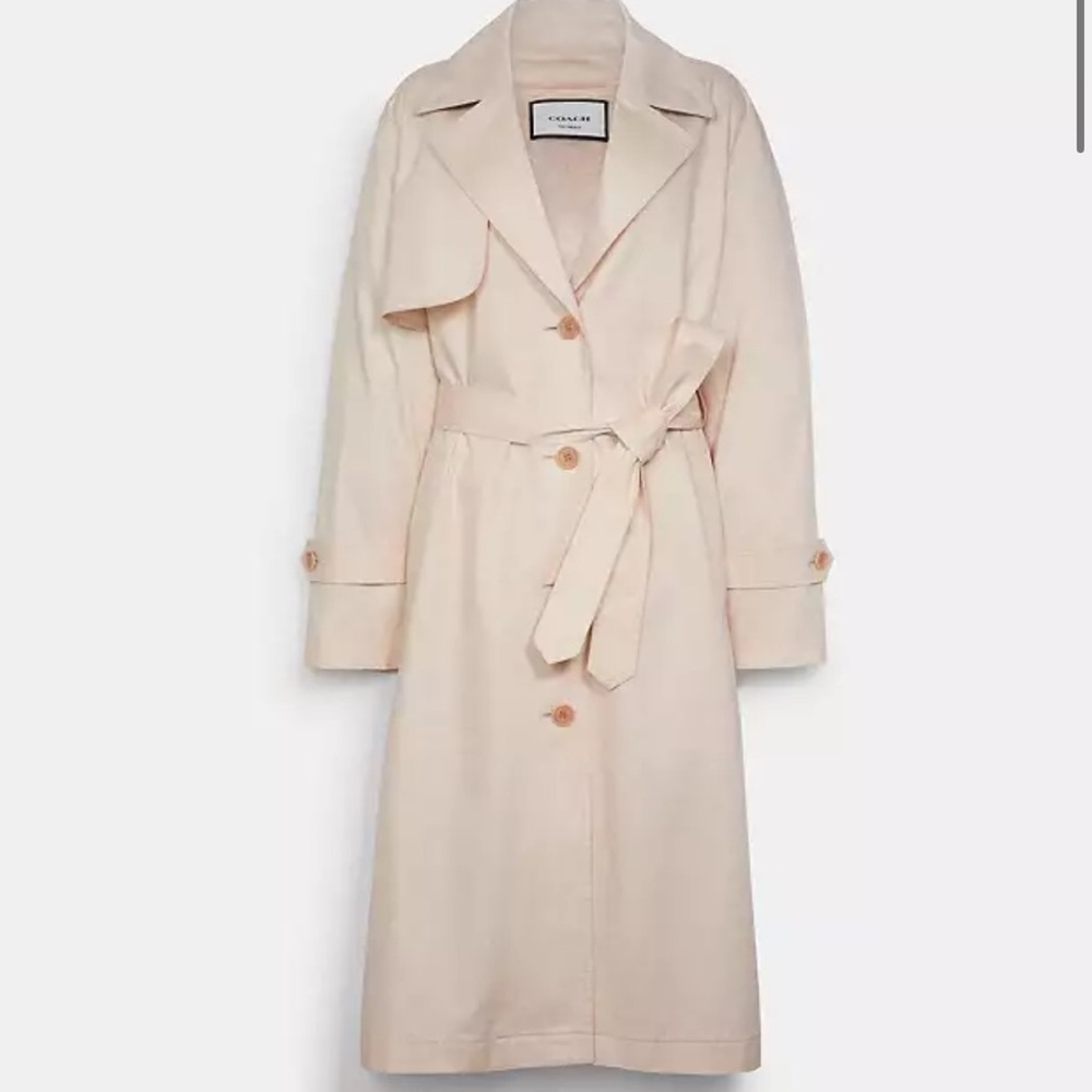 Brand New Coach light trench coat with side slit